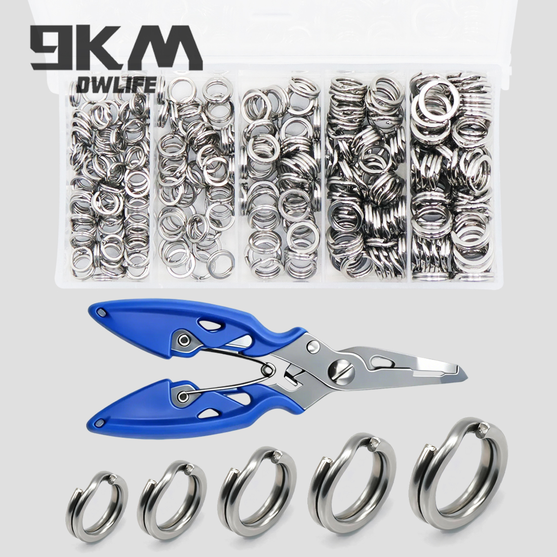 Fishing Lure Kit - 9KM 260-280pcs Fishing Split Rings with