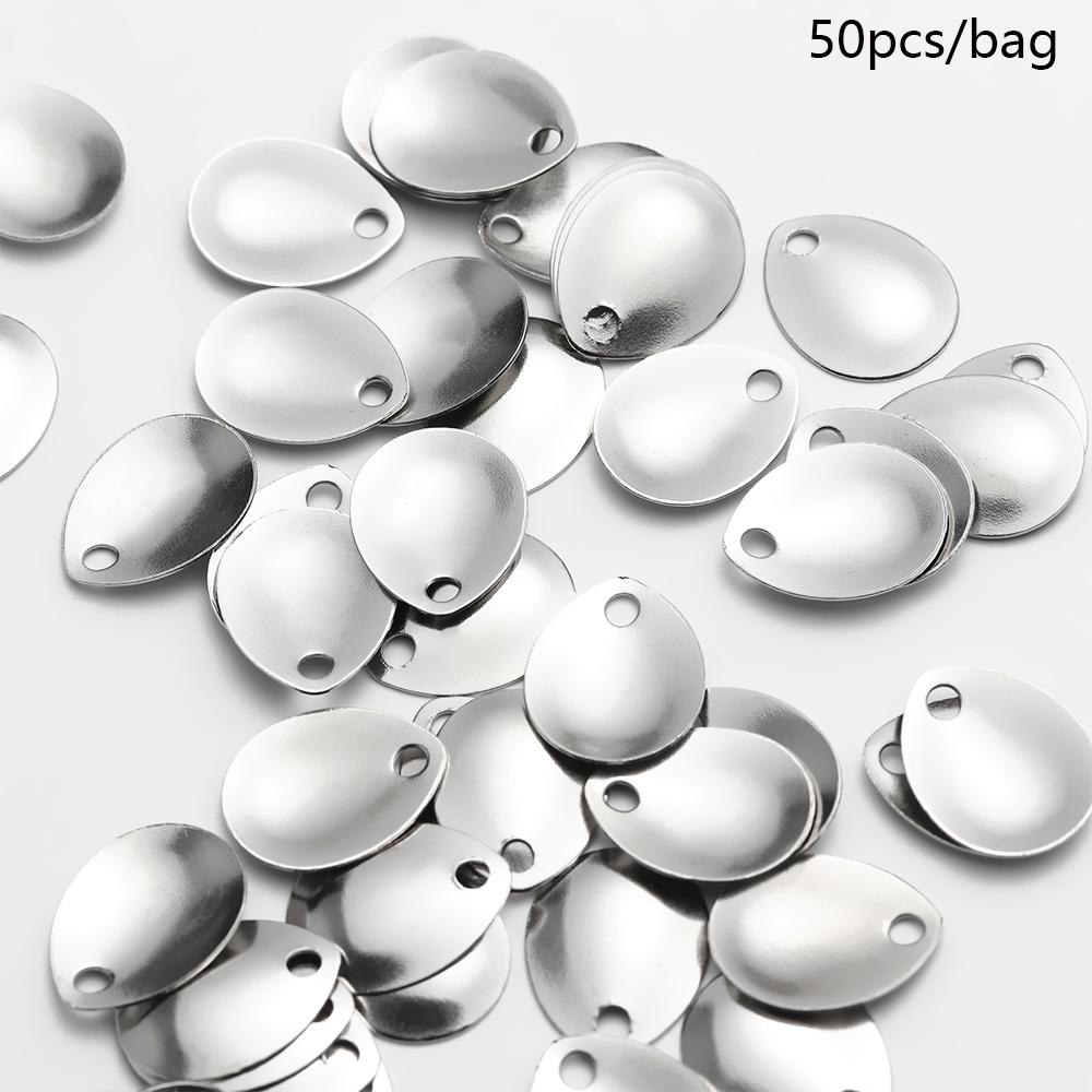 Fishing Lure Spinner - 50PCS Silver Smooth Nickel Sequins Fishing