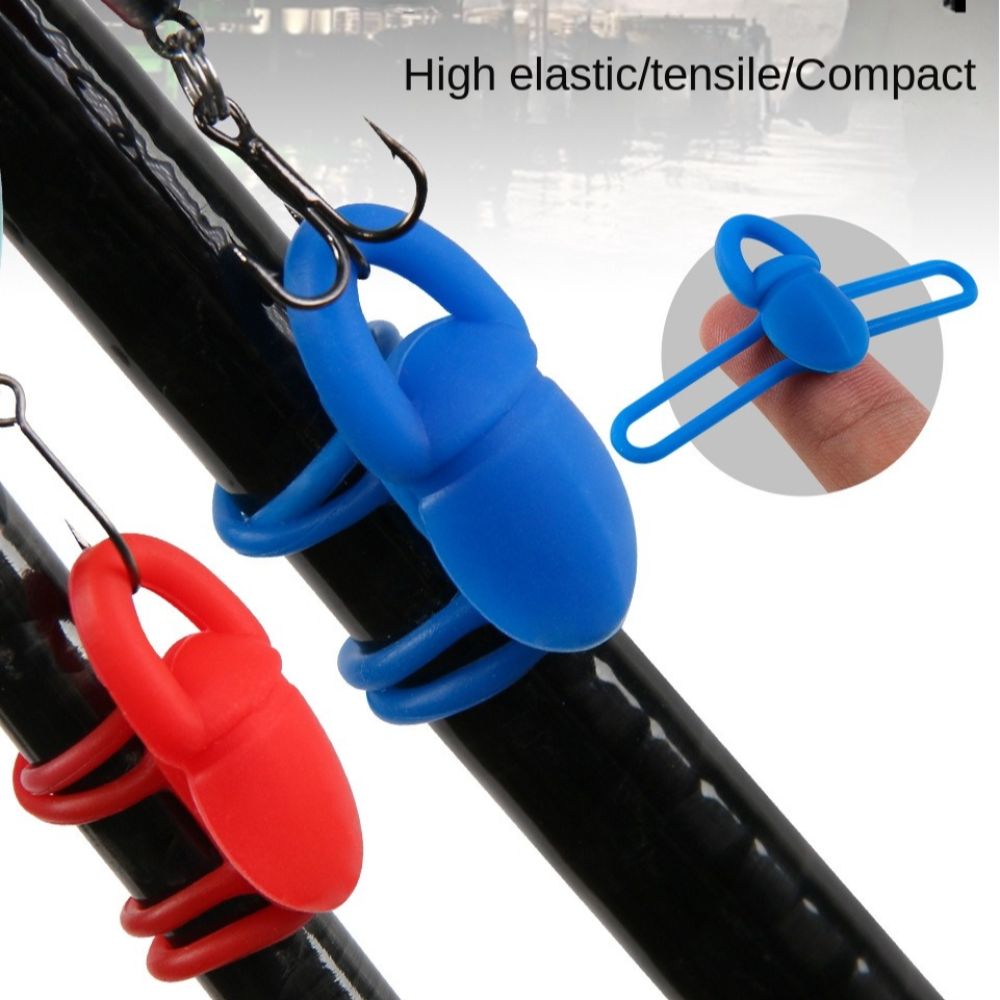 Fishing Lure Jig - 5pcs Portable Silicone Hook Secure Holder