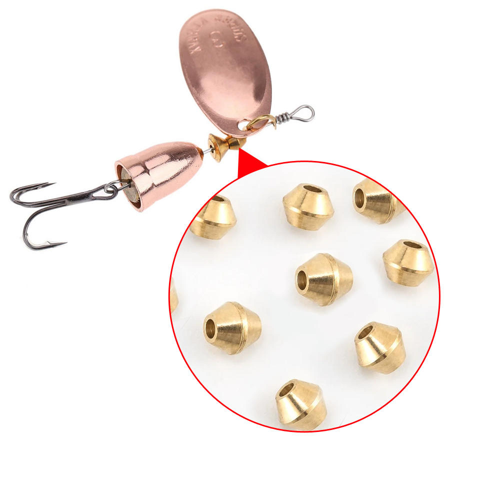 Fishing Lure Spinnerbait - 40pcs DIY Lure Brass Fishing Bead