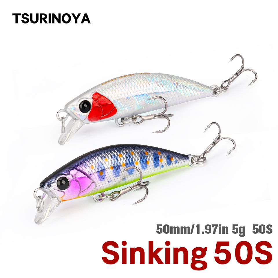 Fishing Lure Jerkbait - TSURINOYA 50 Sắc Màu Mới 5Cm