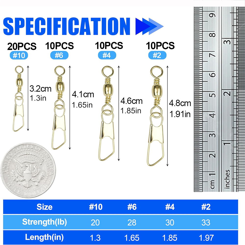 50Pcs Gold Fishing Barrel Swiv - đánh giá và giá Fishing Lure Accessories