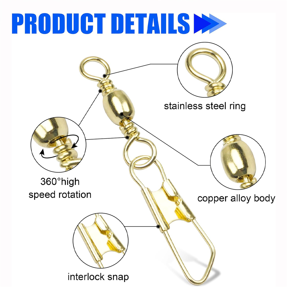 50Pcs Gold Fishing Barrel Swiv - đánh giá và giá Fishing Lure Accessories