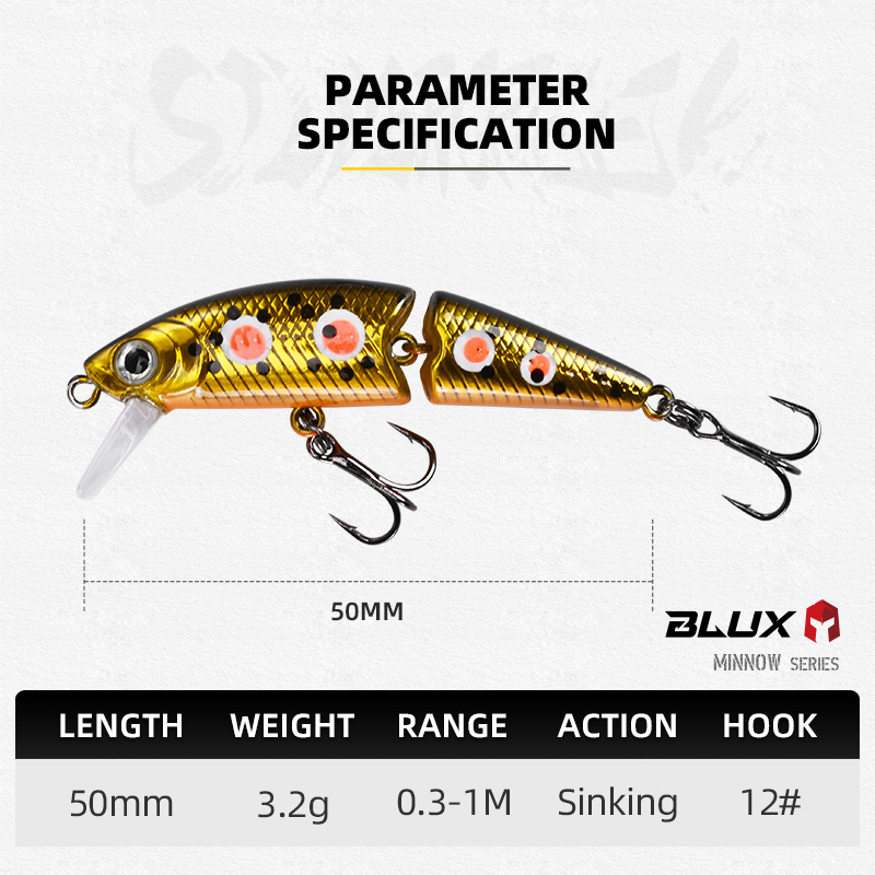 BLUX DR. Minnow Joint 50S Swim - đánh giá và giá Fishing Lure Popper