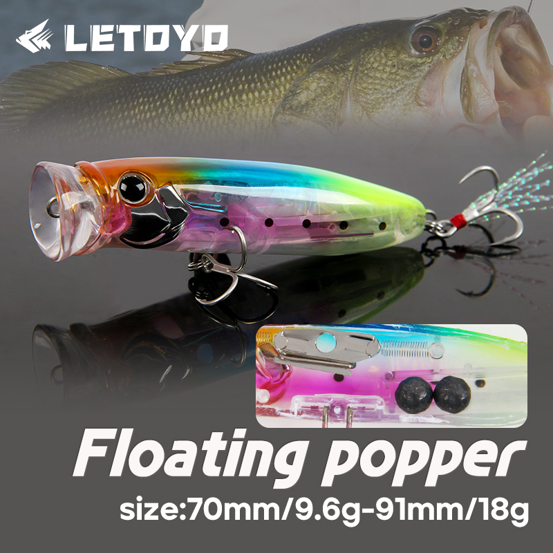 LETOYO 9.6g/18g Floating Poppe - đánh giá và giá Fishing Lure Popper