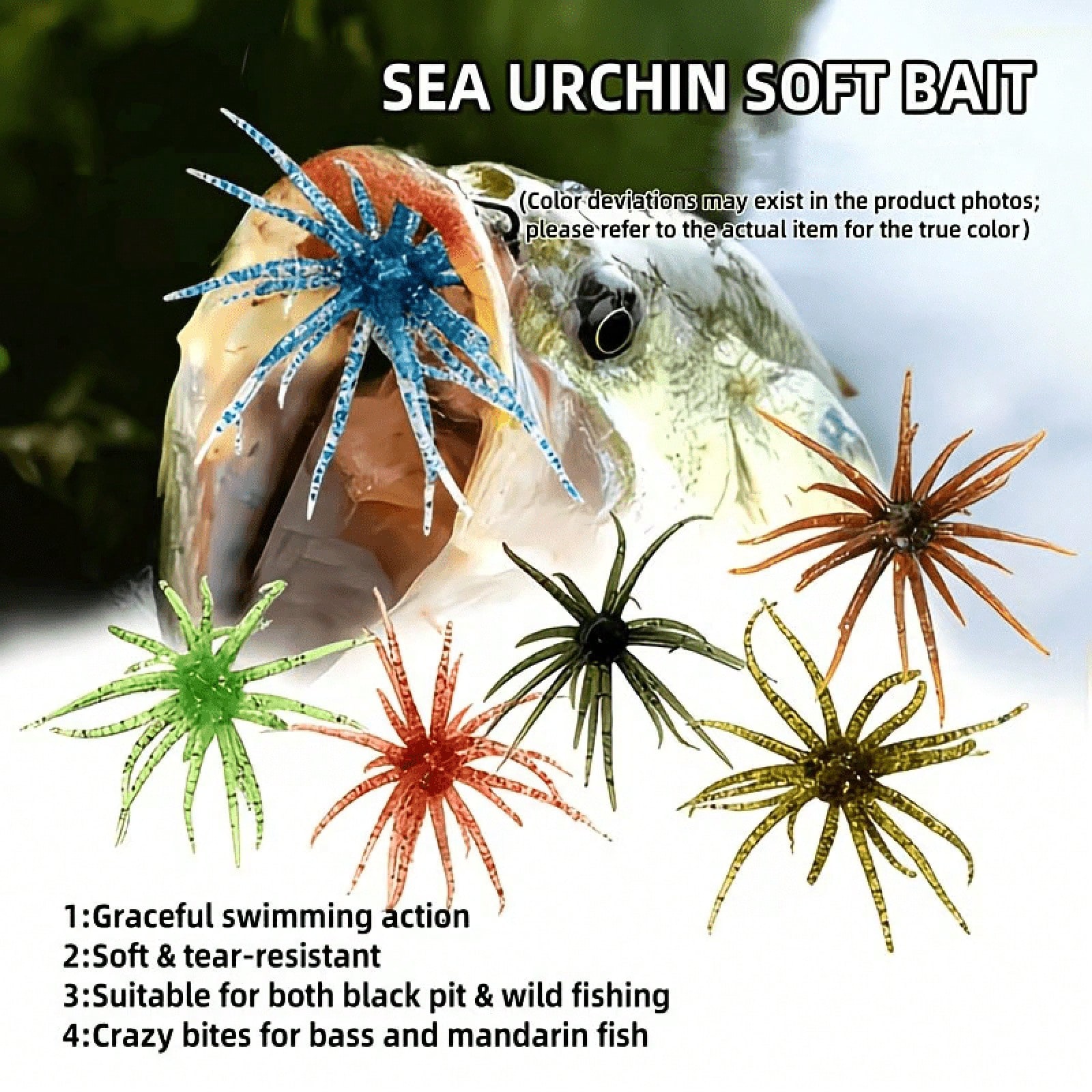 6Pcs Fishing Sea Urchin Soft L - đánh giá và giá Fishing Lure Topwater