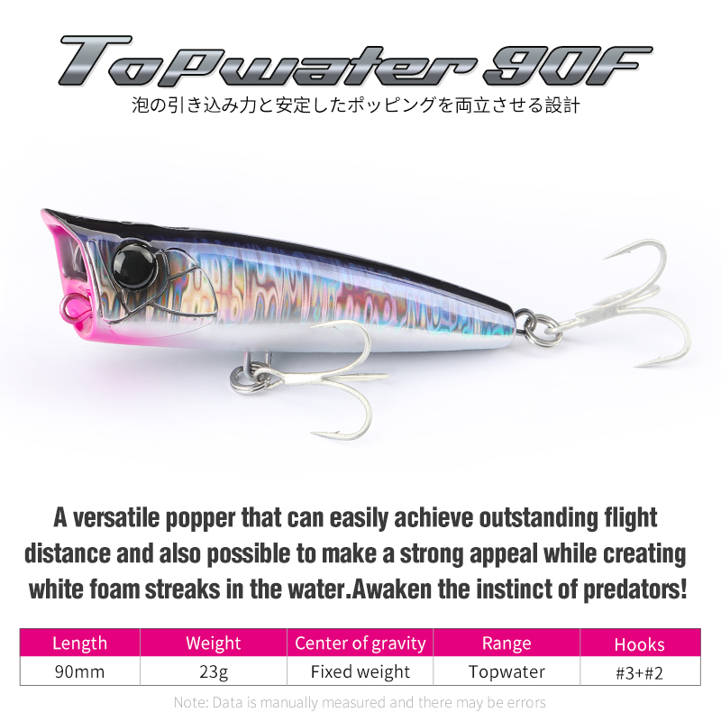 TSURINOYA 90Mm 23G Topwater Po - đánh giá và giá Fishing Lure Popper