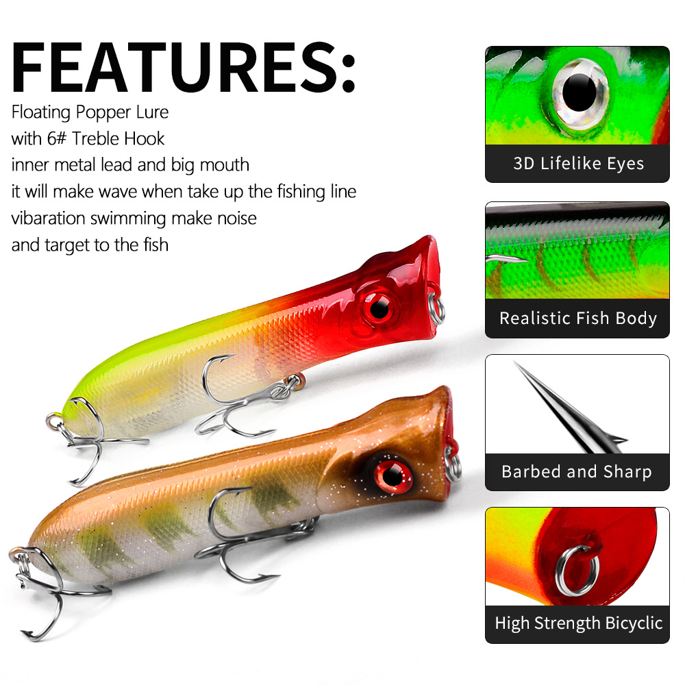 Topwater Popper Saltwater Fish - đánh giá và giá Fishing Lure Popper