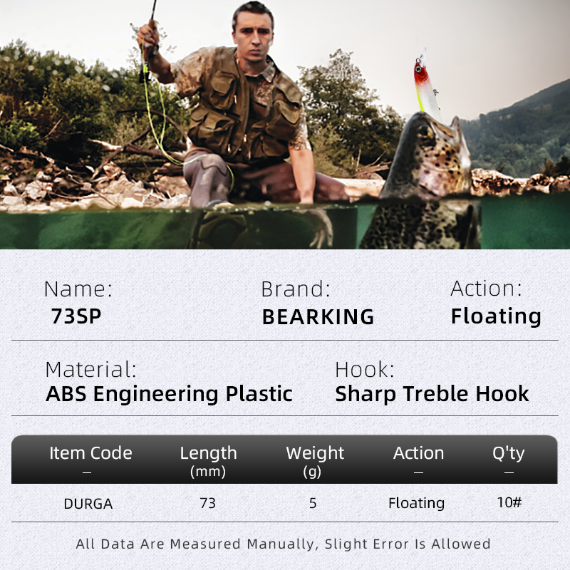 BEARKING Mẫu Mới 73Mm 5G Chất  - đánh giá và giá Fishing Lure Crankbait
