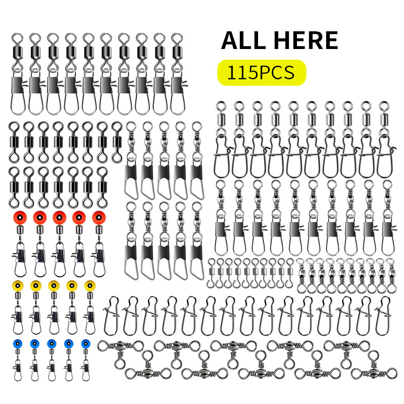 115pcs Fishing Swivel Connecto - đánh giá và giá Fishing Lure Box