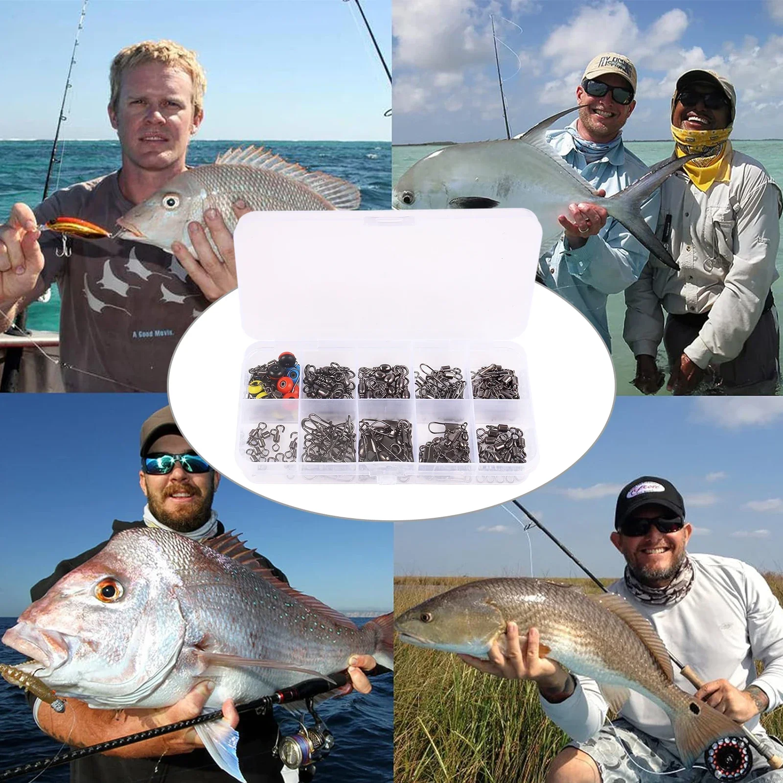 115pcs Fishing Swivel Connecto - đánh giá và giá Fishing Lure Box