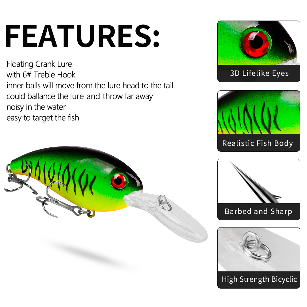 1 Chiếc Crankbait Mồi Câu Cá B - đánh giá và giá Fishing Lure Crankbait