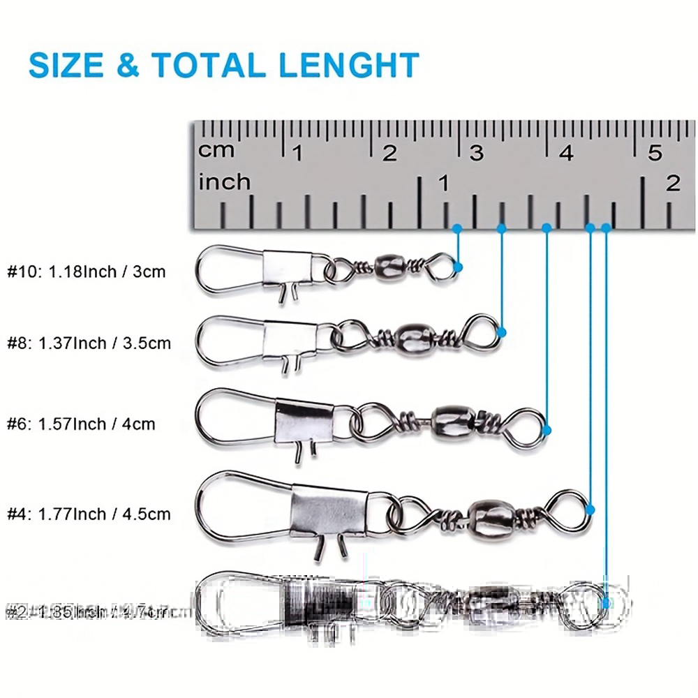 100Pcs/Lot 4#6#8#10#12# Swivel - đánh giá và giá Fishing Lure Accessories