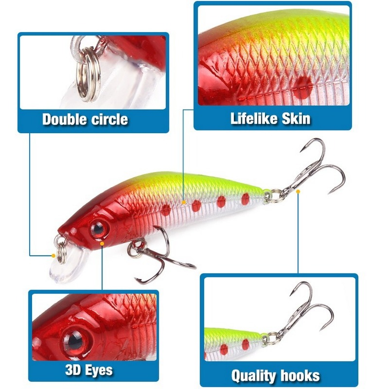 Mồi Câu Cá 70Mm 8G 3D Mắt Cran - đánh giá và giá Fishing Lure Crankbait