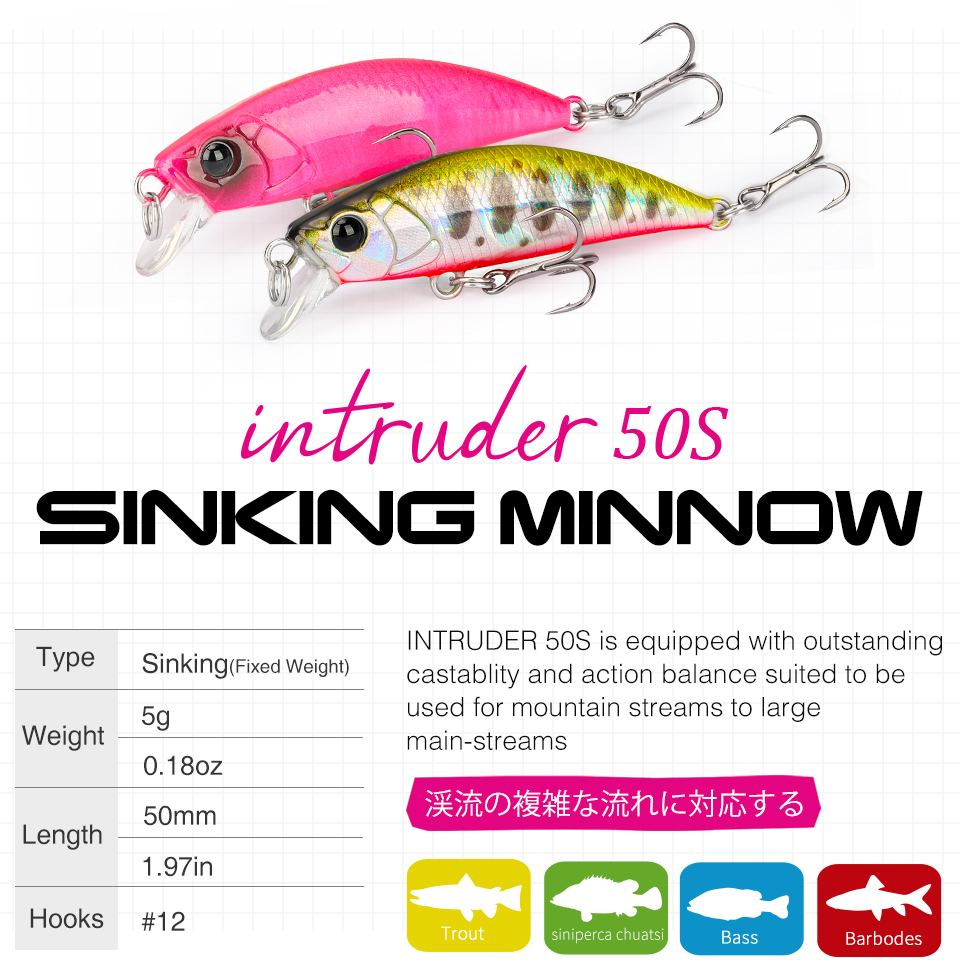 TSURINOYA 50 Sắc Màu Mới 5Cm 5 - đánh giá và giá Fishing Lure Jerkbait