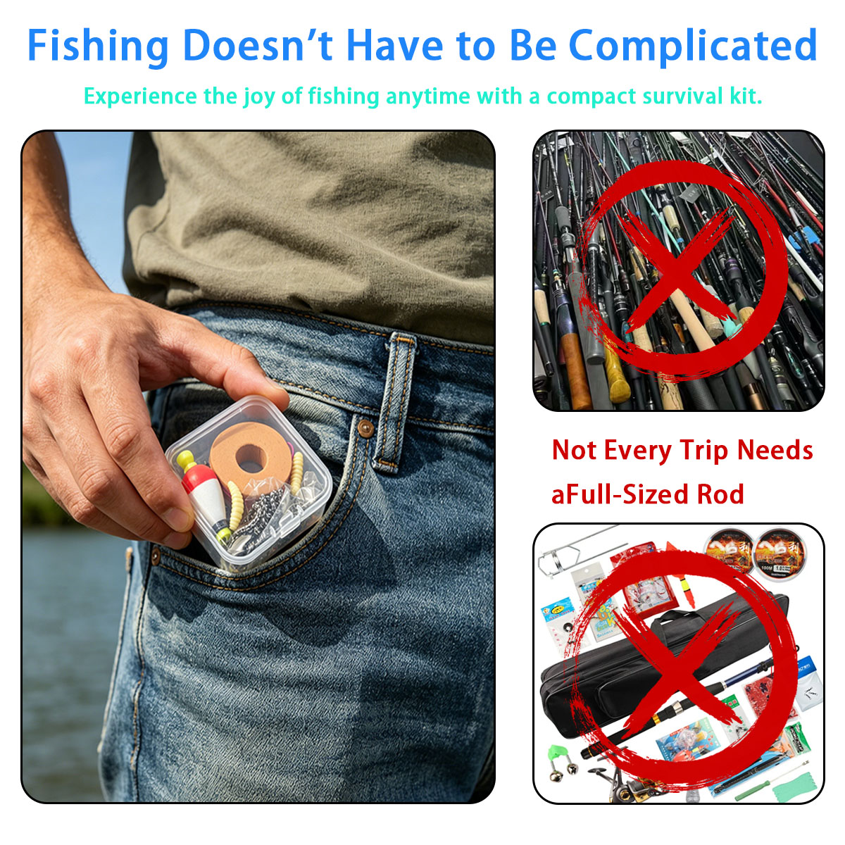 Portable Emergency Fishing Gea - đánh giá và giá Fishing Lure Kit