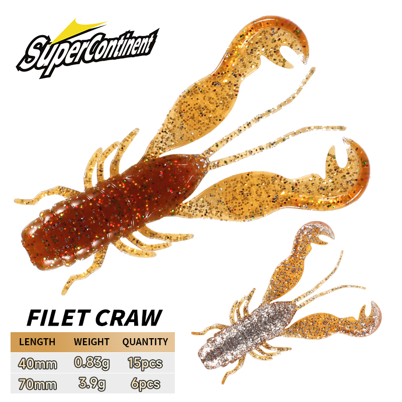 2023 Supercontinent Filet Craw - đánh giá và giá Fishing Lure Soft Plastic