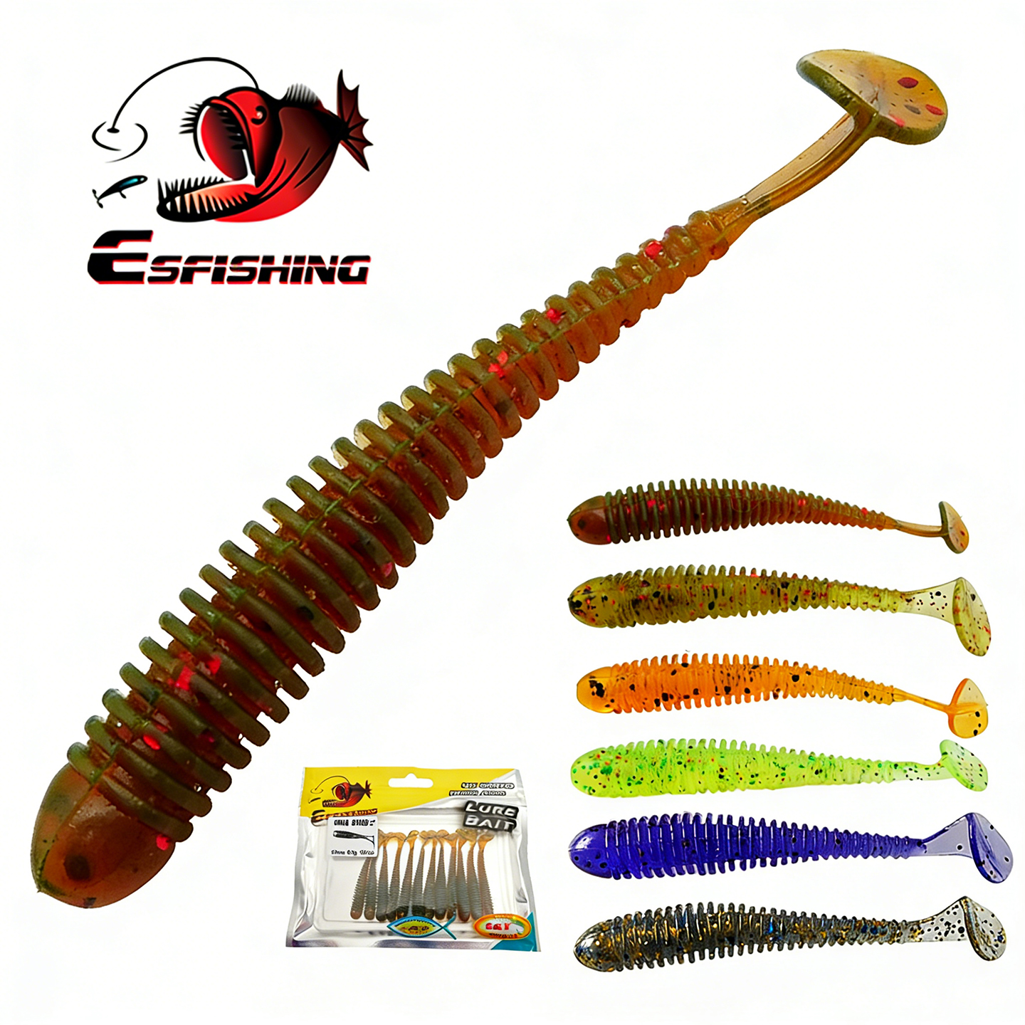 ESFISHING Xoay Va Đập Vòng Sha - đánh giá và giá Fishing Lure Soft Plastic